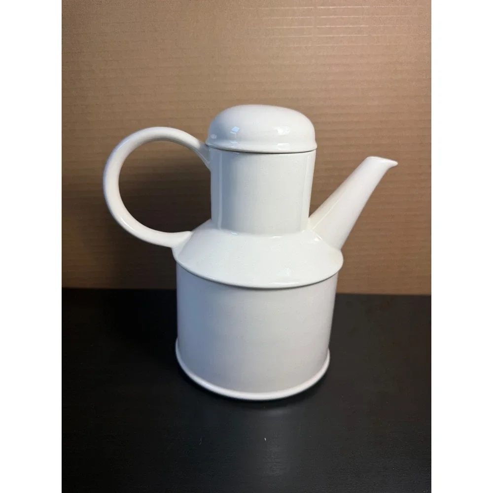 Stonehenge Midwinter White Ceramic Coffee Pot England Minimalist Teapot w/ Lid
